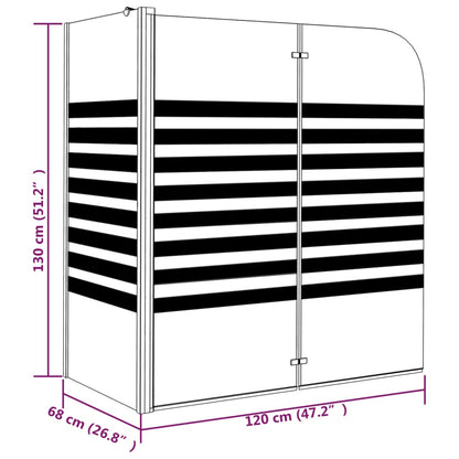 Duschabtrennung 120X68X130 Cm Hartglas Gestreift