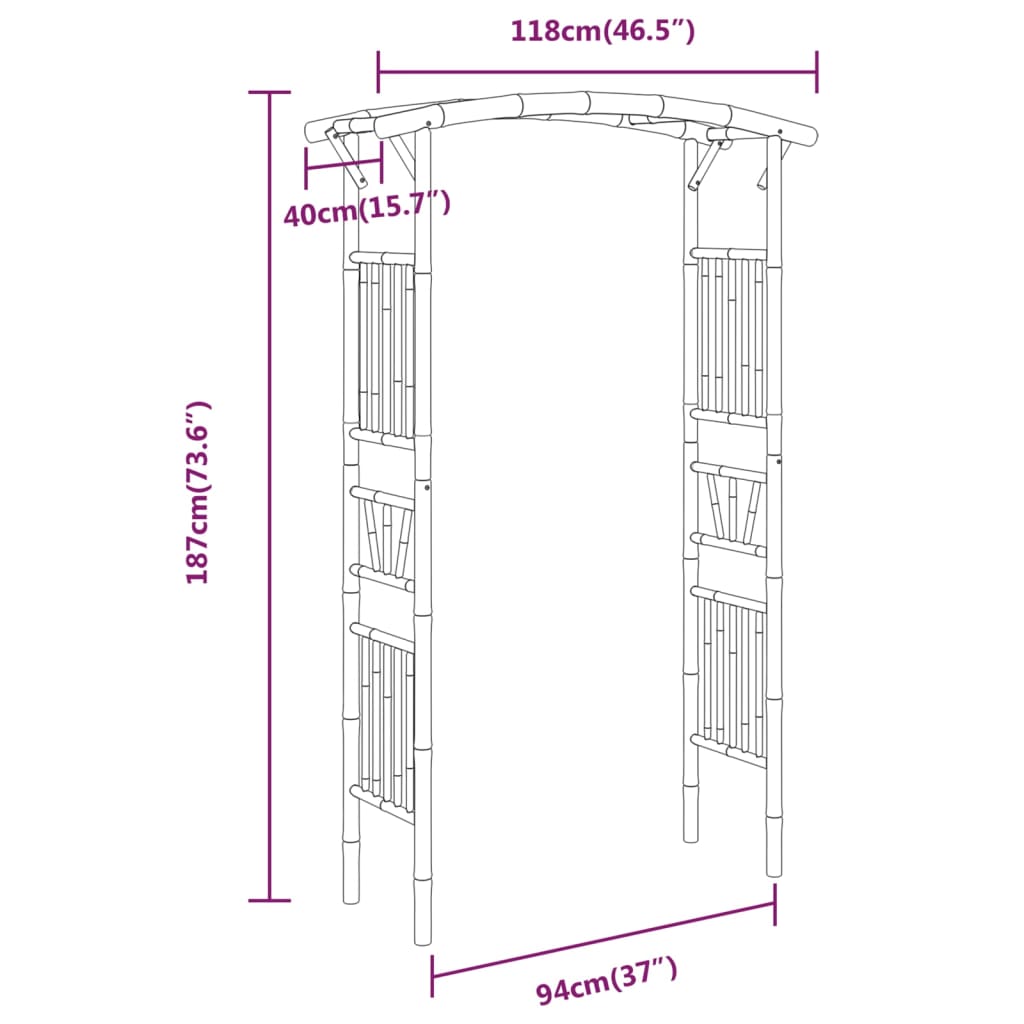 Rosenbogen Bambus 118X40X187 Cm