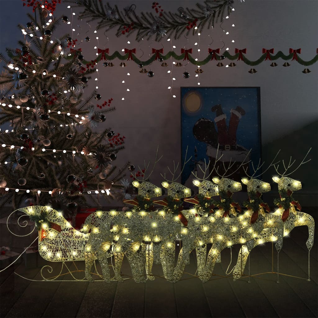 Weihnachtsdeko Rentier & Schlitten 60 Leds Outdoor En