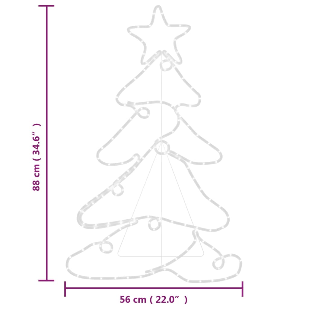 Led-Silhouette Weihnachtsbaum 144 Leds 88X56 Cm