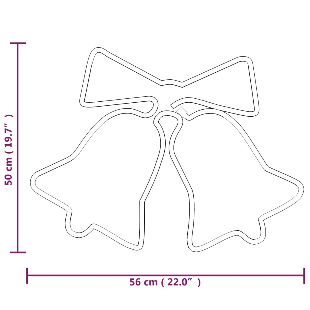 Led-Silhouette Weihnachtsglocken 72 Leds 50X56 Cm