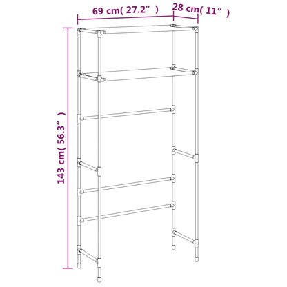 Waschmaschinenregal 2 Ablagen 69X28X143 Cm Eisen