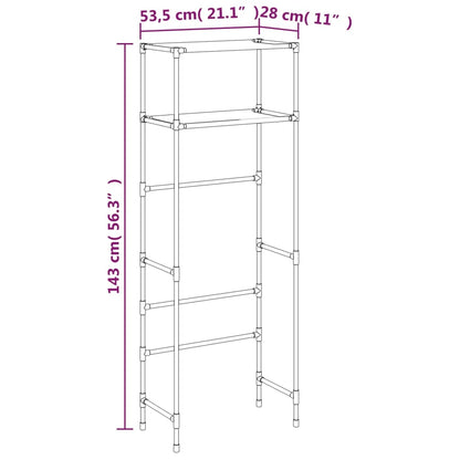 Toilettenregal 2 Ablagen 53,5X28X143 Cm Eisen