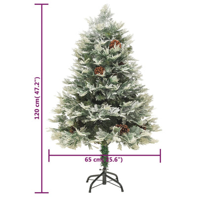 Weihnachtsbaum Mit Beleuchtung Und Kiefernzapfen Grün 120 Cm