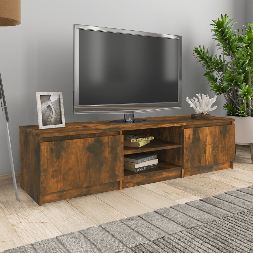 Tv-Schrank Schwarz Eichen-Optik 140X40X36 Cm Holzwerkstoff