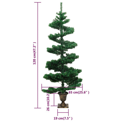 Spiral-Weihnachtsbaum Mit Beleuchtung Und Topf 120 Cm