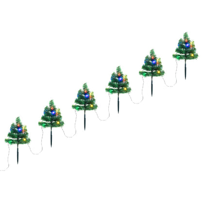 Wegbeleuchtung Weihnachtsbäume 6 Stk. E Leds 45 Cm Pvc