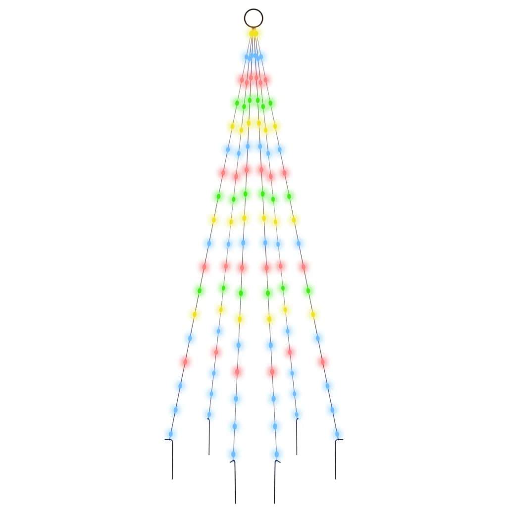 Led-Weihnachtsbaum Für Fahnenmast 108 Leds 180 Cm Mehrfarbig