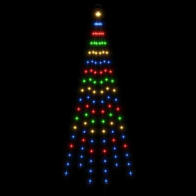 Led-Weihnachtsbaum Für Fahnenmast 108 Leds 180 Cm Mehrfarbig