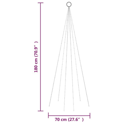 Led-Weihnachtsbaum Für Fahnenmast 108 Leds 180 Cm Mehrfarbig