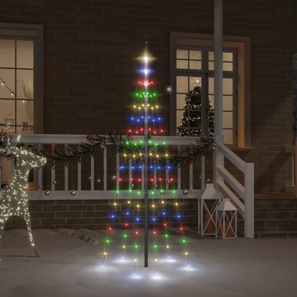 Led-Weihnachtsbaum Für Fahnenmast 108 Leds 180 Cm Mehrfarbig