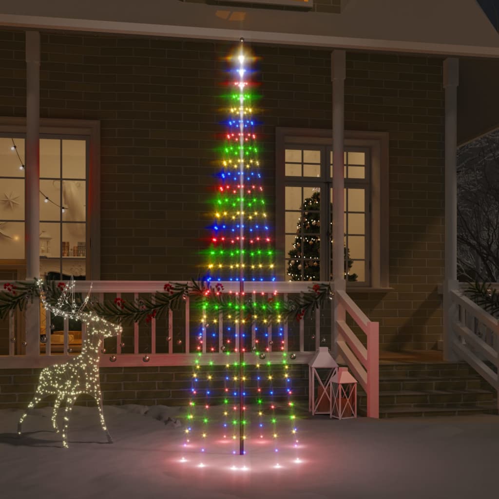 Led-Weihnachtsbaum Für Fahnenmast 108 Leds 180 Cm Mehrfarbig