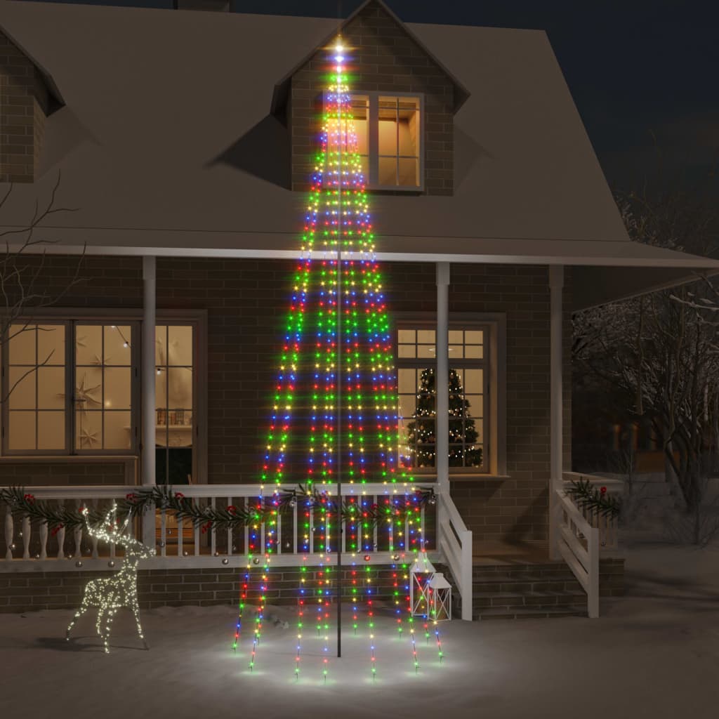 Led-Weihnachtsbaum Für Fahnenmast 108 Leds 180 Cm Mehrfarbig