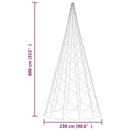 Led-Weihnachtsbaum Für Fahnenmast 3000 Leds 800 Cm Kaltweiß