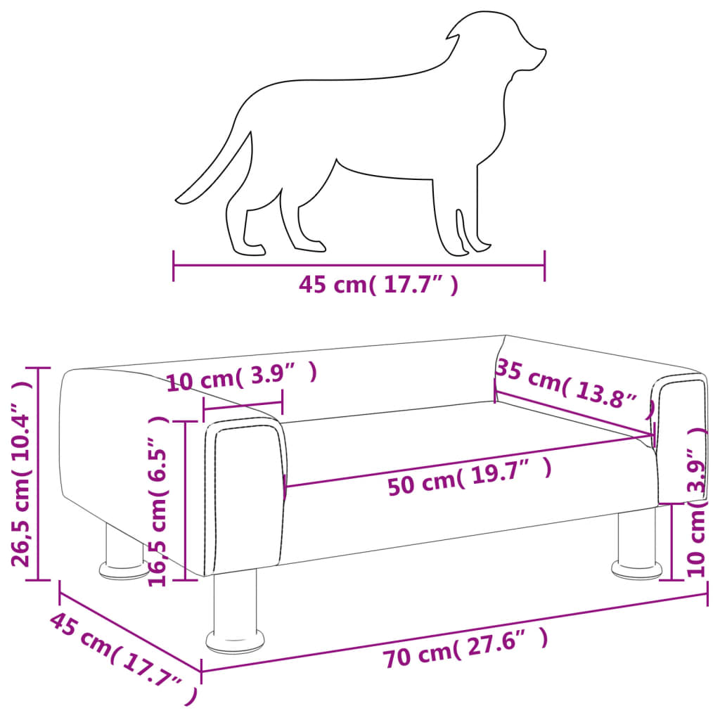 Hundebett 70X45X26,5 Cm Samt