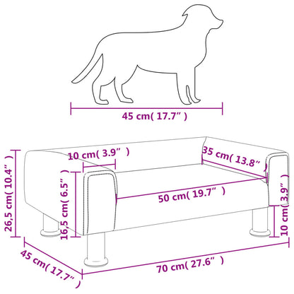 Hundebett 70X45X26,5 Cm Samt