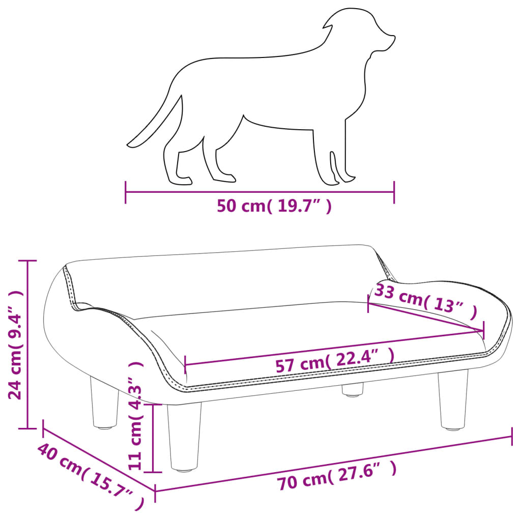 Hundebett 70X40X24 Cm