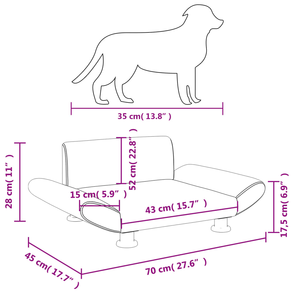 Hundebett 70X45X28 Cm