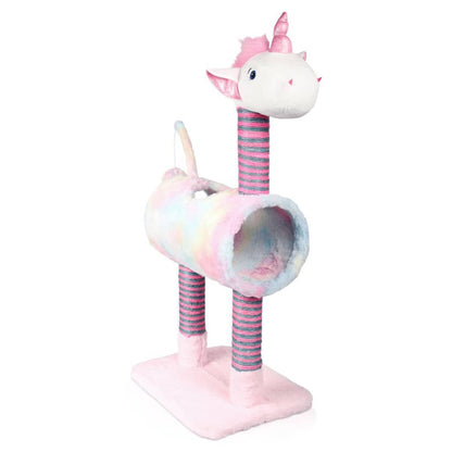 Pets Collection Kratzbaum Unicorn Rosa 40X30X85 Cm Hellgrau