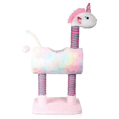 Pets Collection Kratzbaum Unicorn Rosa 40X30X85 Cm Hellgrau