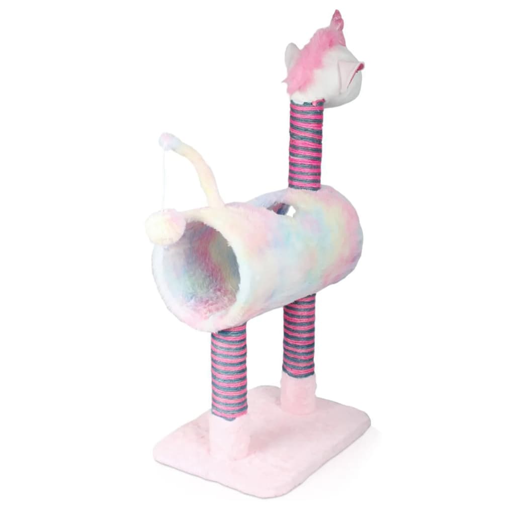 Pets Collection Kratzbaum Unicorn Rosa 40X30X85 Cm Hellgrau