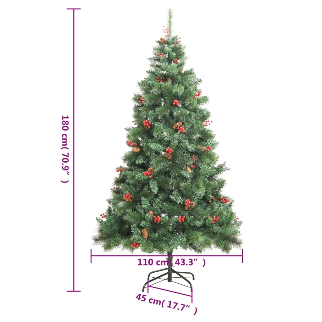 Künstlicher Weihnachtsbaum Klappbar Mit Zapfen & Beeren