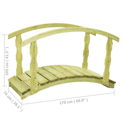 Gartenbrücke B-Ware 170X74X105 Cm Kiefernholz Imprägniert