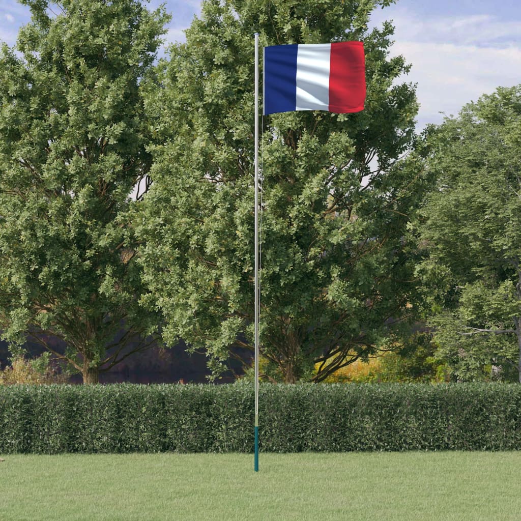 Französische Flagge Mit Mast Aluminium