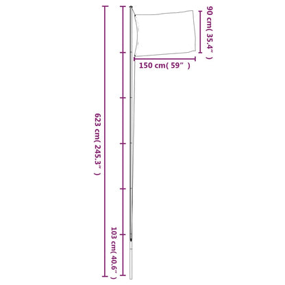 Tschechische Flagge Mit Mast Aluminium