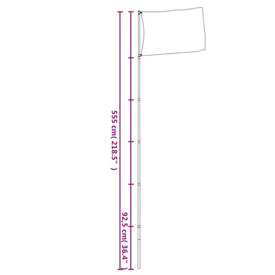 Teleskop-Fahnenmast Silbern Aluminium