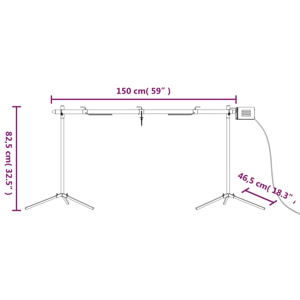 Automatischer Grillspieß Mit Motor Edelstahl 150X46,5X82,5 Cm