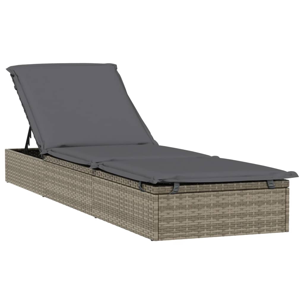 Sonnenliege Mit Runddach 211X57X140 Cm Poly Rattan