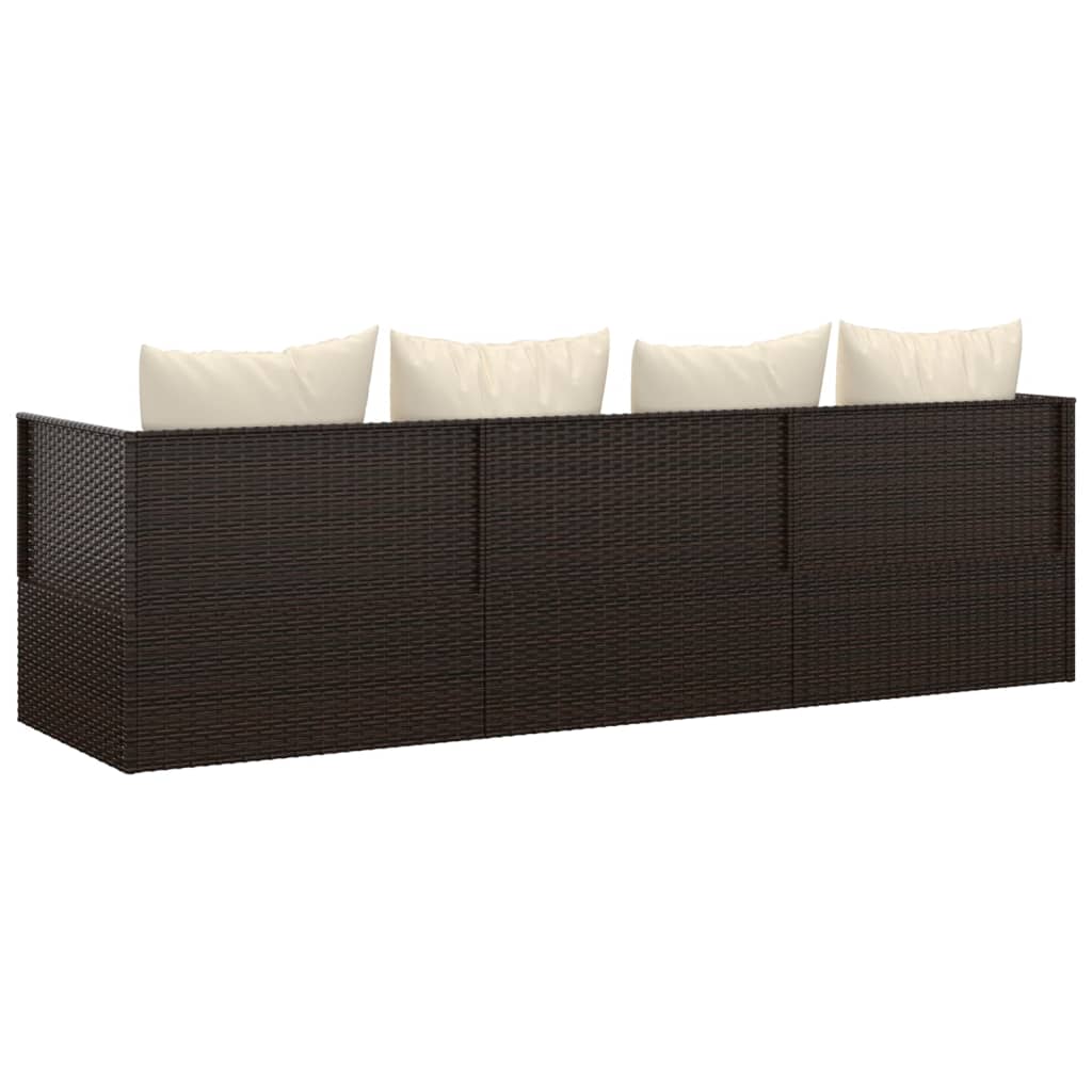 Outdoor-Loungebett Mit Kissen Poly Rattan