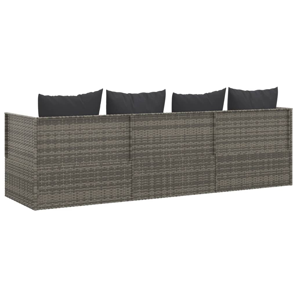 Outdoor-Loungebett Mit Kissen Poly Rattan