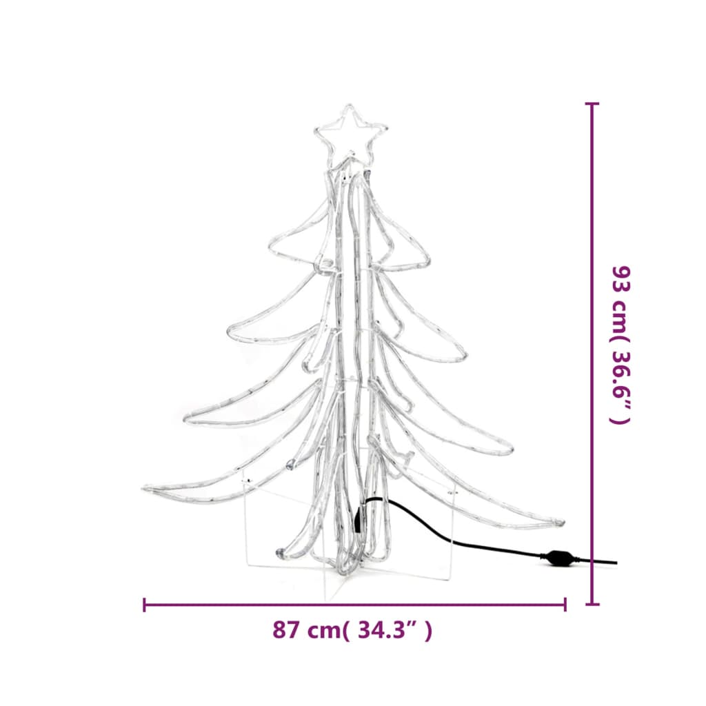 Led-Weihnachtsbäume 2 Stk. Klappbar Warmweiß 87X87X93 Cm