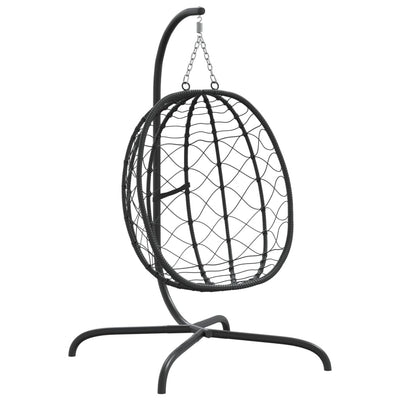 Hängesessel Ei Mit Kissen Poly Rattan & Stahl