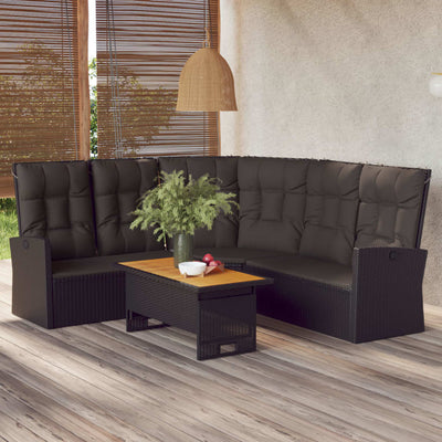 Ecksofa Mit Liegefunktion Und Kissen Poly Rattan