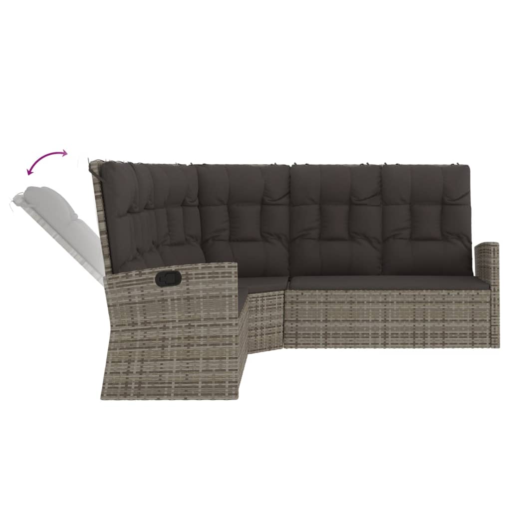 Ecksofa Mit Liegefunktion Und Kissen Poly Rattan