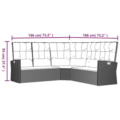 Ecksofa Mit Liegefunktion Und Kissen Poly Rattan