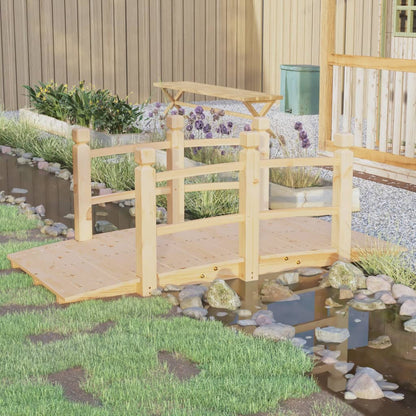 Gartenbrücke Mit Kettengeländer 150X67X56 Cm Massivholz Fichte