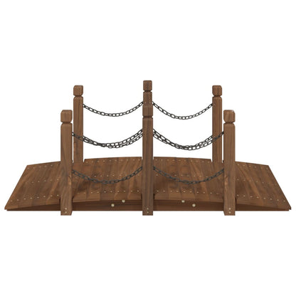 Gartenbrücke Mit Kettengeländer 150X67X56 Cm Massivholz Fichte