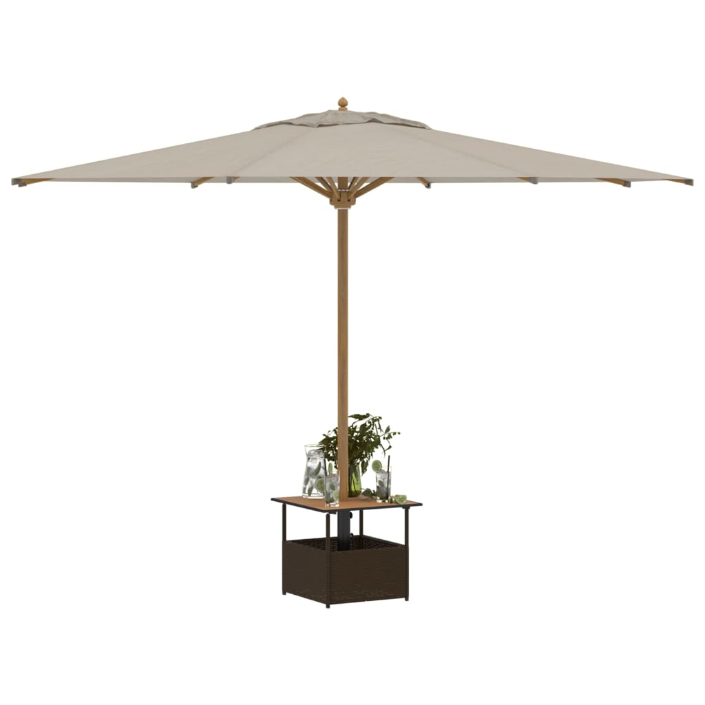 Gartentisch Mit Schirmloch 55X55X46,5 Cm Poly Rattan