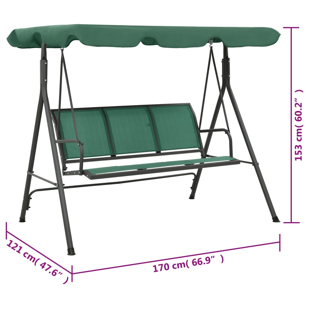 Hollywoodschaukel 170 Cm Textilene Und Stahl