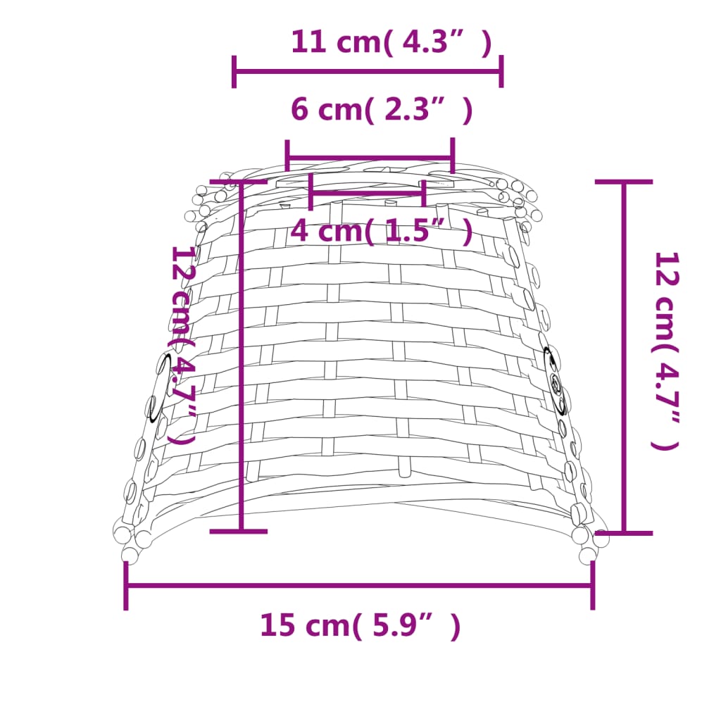 Lampenschirm Ø15X12 Cm Korbweide