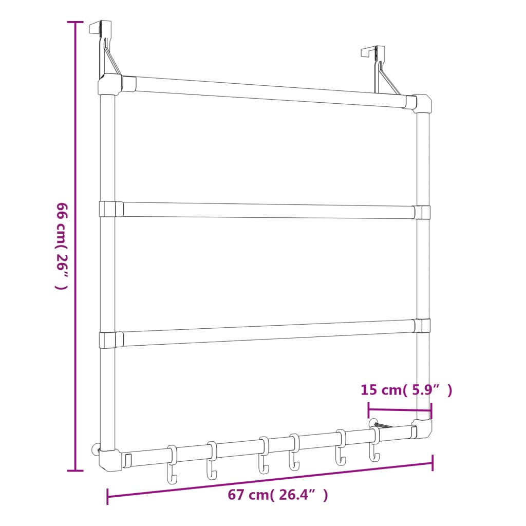 Handtuchhalter 67X15X66 Cm Aluminium