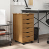 Rollschrank Mit Schubladen Moss Honigbraun Massivholz Kiefer