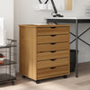 Rollschrank Mit Schubladen Moss Honigbraun Massivholz Kiefer