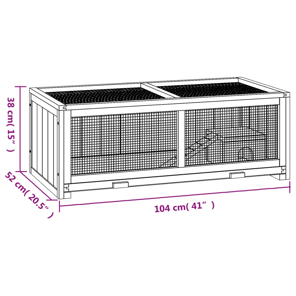 Hamsterkäfig 104X52X38 Cm Massivholz Tanne