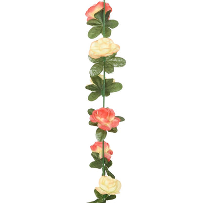 Weihnachtskränze Blumen 6 Stk. Rosarot Champagnerfarben 215 Cm