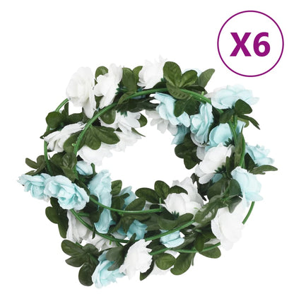 Weihnachtskränze Blumen 6 Stk. Rosarot Champagnerfarben 215 Cm